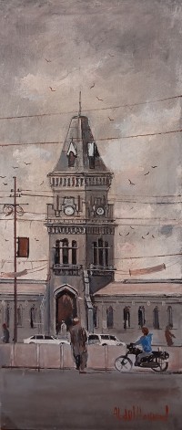 Abdul Hameed, 12 x 30 inch, Acrylic on Canvas, Cityscape Painting, AC-ADHD-182